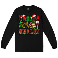 Black ho ho ho and a bottle of merlot Long Sleeve Tee - AdoDesignShop