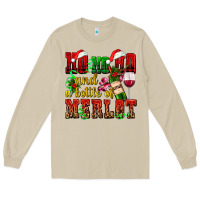 Mushroom ho ho ho and a bottle of merlot Long Sleeve Tee - AdoDesignShop