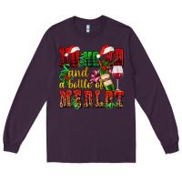 Plum ho ho ho and a bottle of merlot Long Sleeve Tee - AdoDesignShop