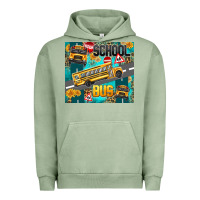 Pigment Oil Green school bus Urban Hoodie - texasbilliewilder