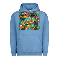 Pigment Pebble Blue school bus Urban Hoodie - texasbilliewilder