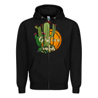 Black cactus go sit on a cactus Zipper Hoodie - Jasminsmagicworld