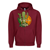 Burgundy cactus go sit on a cactus Zipper Hoodie - Jasminsmagicworld