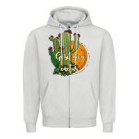 Dove Grey cactus go sit on a cactus Zipper Hoodie - Jasminsmagicworld
