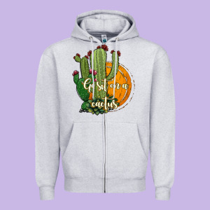 Cactus Go Sit On A Cactus Zipper Hoodie Designed By Jasminsmagicworld