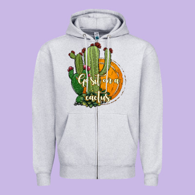 Cactus Go Sit On A Cactus Zipper Hoodie Designed By Jasminsmagicworld