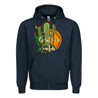 Navy cactus go sit on a cactus Zipper Hoodie - Jasminsmagicworld