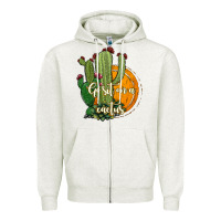 Oatmeal Heather cactus go sit on a cactus Zipper Hoodie - Jasminsmagicworld