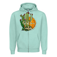 Seafoam cactus go sit on a cactus Zipper Hoodie - Jasminsmagicworld