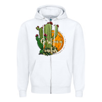 White cactus go sit on a cactus Zipper Hoodie - Jasminsmagicworld