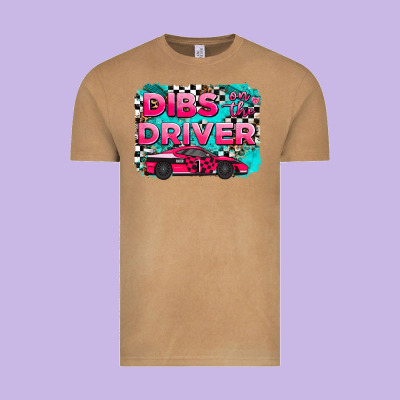 Dibs On The Driver Background Vintage Tee Designed By Adodesignshop