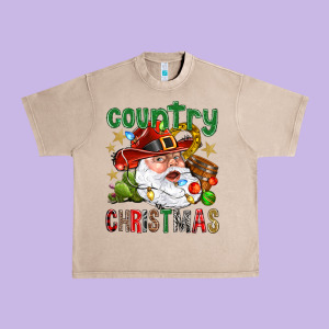 Country Christmas Urban Heavy Tee Designed By Bundleandbundleshop