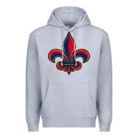 Heather Grey louisiana fleur de lis Premium Hoodie - BarkalooDesign