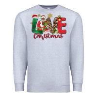 Heather Grey love christmas black santa Premium Sweatshirt - MaliasSmallBusiness