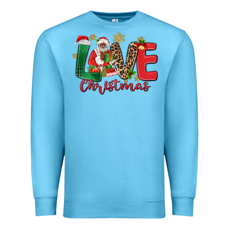 Love Christmas Black Santa Premium Sweatshirt by MaliasSmallBusiness | Teevron
