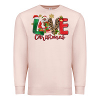 Pale Pink love christmas black santa Premium Sweatshirt - MaliasSmallBusiness