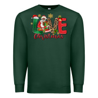 Sports Green love christmas black santa Premium Sweatshirt - MaliasSmallBusiness
