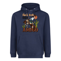 Navy check your ego amigo rodeo cowboy Heavyweight Hoodie - MaliasSmallBusiness