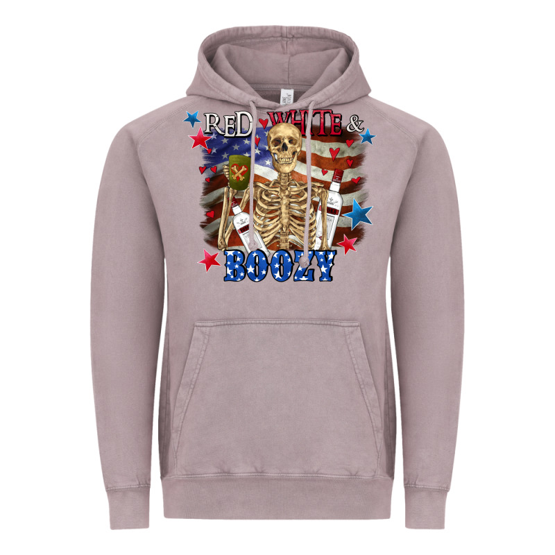 Red White Boozy 4th Of July Vintage Hoodie by CowGirlArtShop | Teevron
