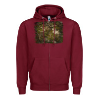 Burgundy green hunter camouflage pattern brushstroke Zipper Hoodie - Jasminsmagicworld
