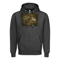 Charcoal Heather green hunter camouflage pattern brushstroke Zipper Hoodie - Jasminsmagicworld