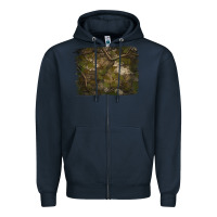 Navy green hunter camouflage pattern brushstroke Zipper Hoodie - Jasminsmagicworld