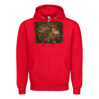 Red green hunter camouflage pattern brushstroke Zipper Hoodie - Jasminsmagicworld