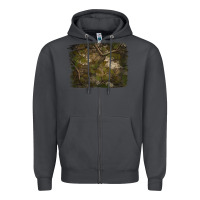 Smoke green hunter camouflage pattern brushstroke Zipper Hoodie - Jasminsmagicworld