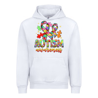 White Autism Awareness Urban Hoodie - NancyCooperArtShop