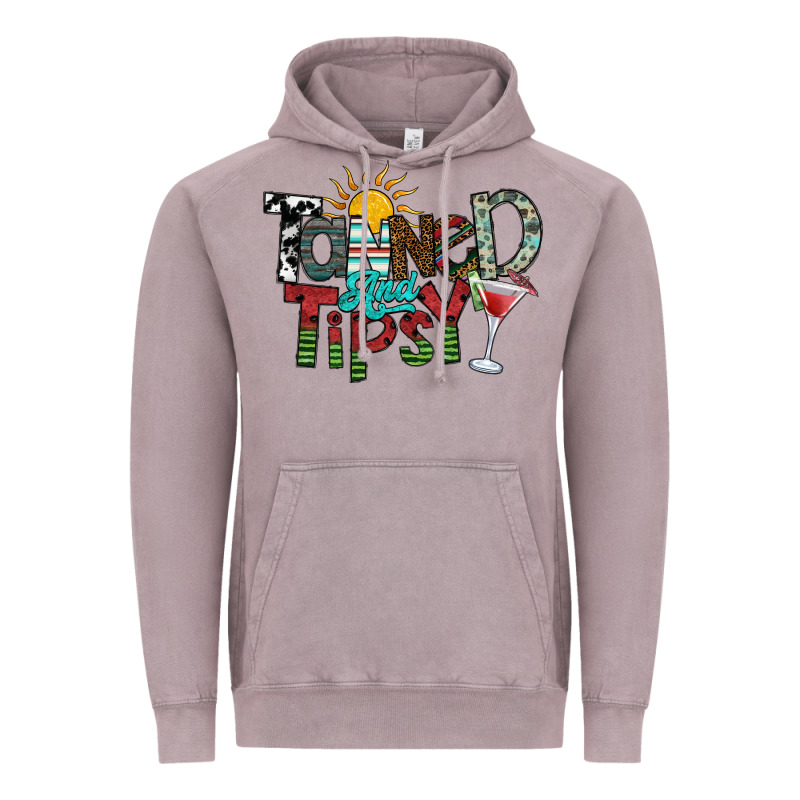 Tanned And Tipsy Vintage Hoodie by SublimationCraftShop | Teevron