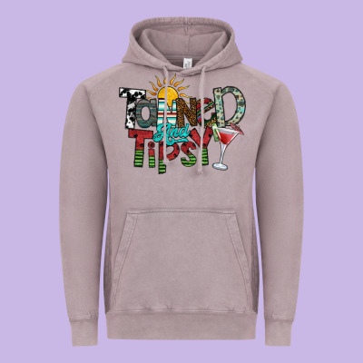 Tanned And Tipsy Vintage Hoodie Designed By Sublimationcraftshop