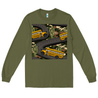 Army Green cactus camouflage school bus seamless pattern Long Sleeve Tee - BundleAndBundleShop