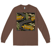 Chestnut cactus camouflage school bus seamless pattern Long Sleeve Tee - BundleAndBundleShop