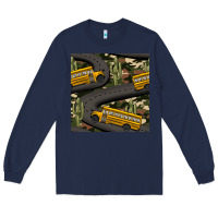 Navy cactus camouflage school bus seamless pattern Long Sleeve Tee - BundleAndBundleShop
