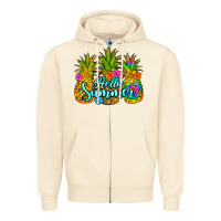 Sandshell hello summer pineapple Zipper Hoodie - Jasminsmagicworld