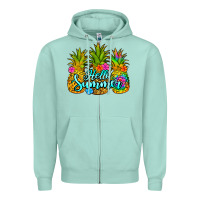 Seafoam hello summer pineapple Zipper Hoodie - Jasminsmagicworld