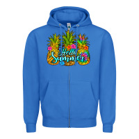 True Royal hello summer pineapple Zipper Hoodie - Jasminsmagicworld