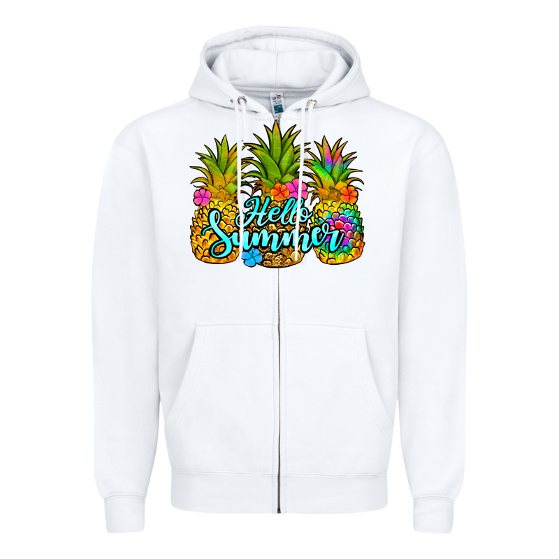 Hello Summer Pineapple Zipper Hoodie by Jasminsmagicworld | Teevron