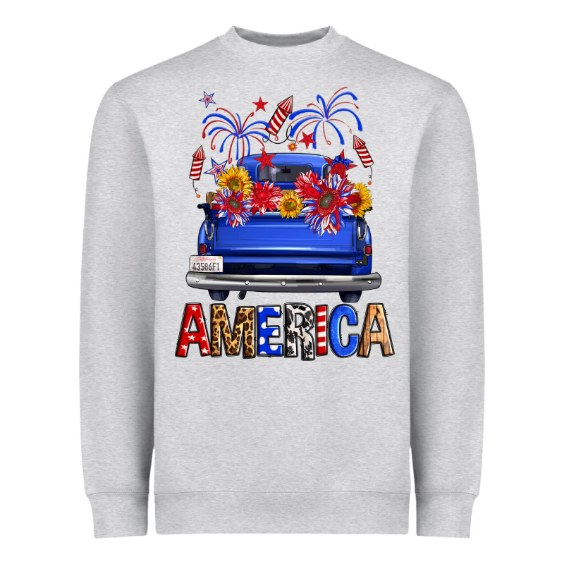 Western Fourth Of July America Truck Heavyweight Sweatshirt by FaDigitalArtStudio | Teevron