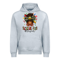 Heather Grey school bus driver afro messy bun Urban Hoodie - texasbilliewilder