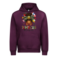 Mauve Wine school bus driver afro messy bun Urban Hoodie - texasbilliewilder