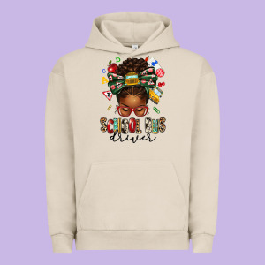 School Bus Driver Afro Messy Bun Urban Hoodie Designed By Texasbilliewilder