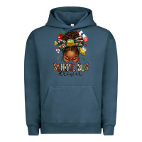 Pigment Midnight Navy school bus driver afro messy bun Urban Hoodie - texasbilliewilder