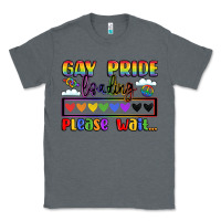 Charcoal Heather gay pride loading please wait Classic Tee - LillyAllenDesigns