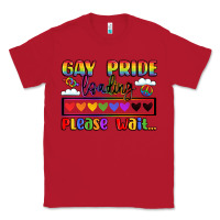 Red gay pride loading please wait Classic Tee - LillyAllenDesigns