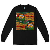 Black christmas school bus seamless pattern Long Sleeve Tee - BundleAndBundleShop