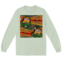 Matcha christmas school bus seamless pattern Long Sleeve Tee - BundleAndBundleShop