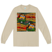 Mushroom christmas school bus seamless pattern Long Sleeve Tee - BundleAndBundleShop