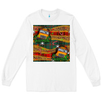 White christmas school bus seamless pattern Long Sleeve Tee - BundleAndBundleShop