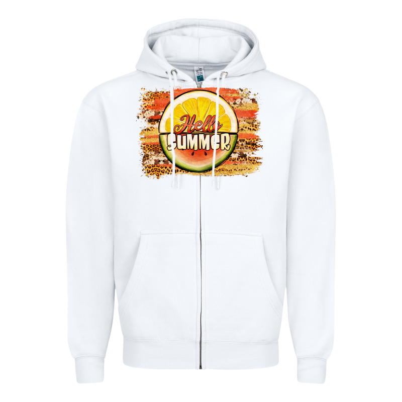 Hello Summer Watermelon Lemon Zipper Hoodie by Jasminsmagicworld | Teevron